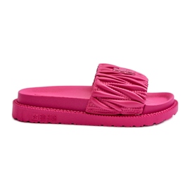 Flipflops för kvinnor på Big Star Platform NN274A749 Fuchsia rosa