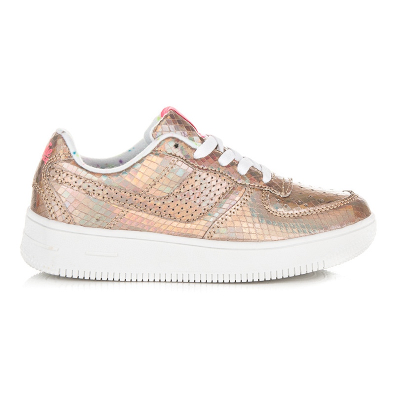 Kylie Glänsande sneakers mångfärgad gul orange