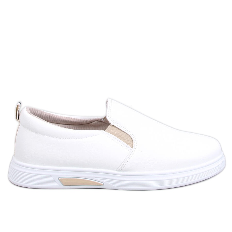 Alliot White/Beige slip-on sneakers vit