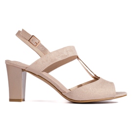 Goodin Högklackade damsandaler i guld gyllene