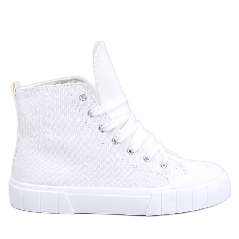 Rogers White high-top sneakers i canvas vit