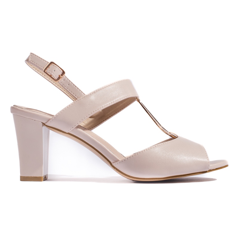 Goodin Beige damsandaler på stolpen