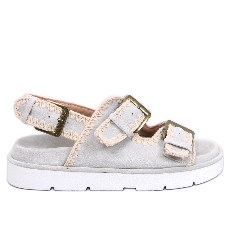 Badey Grå platåsandaler