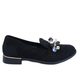 Anselme Svarta loafers med stenar