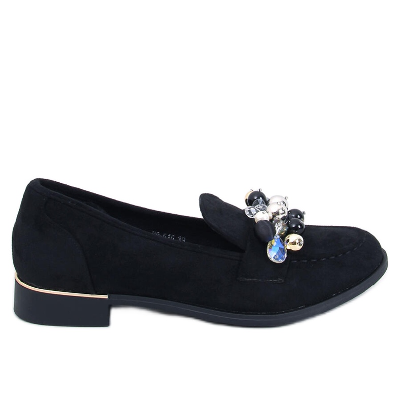 Anselme Svarta loafers med stenar