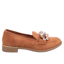 Anselme Camel loafers med stenar brun
