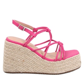 Pascai Fuchsia espadrillesandaler med kil rosa