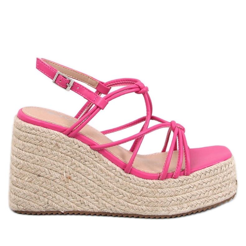 Pascai Fuchsia espadrillesandaler med kil rosa