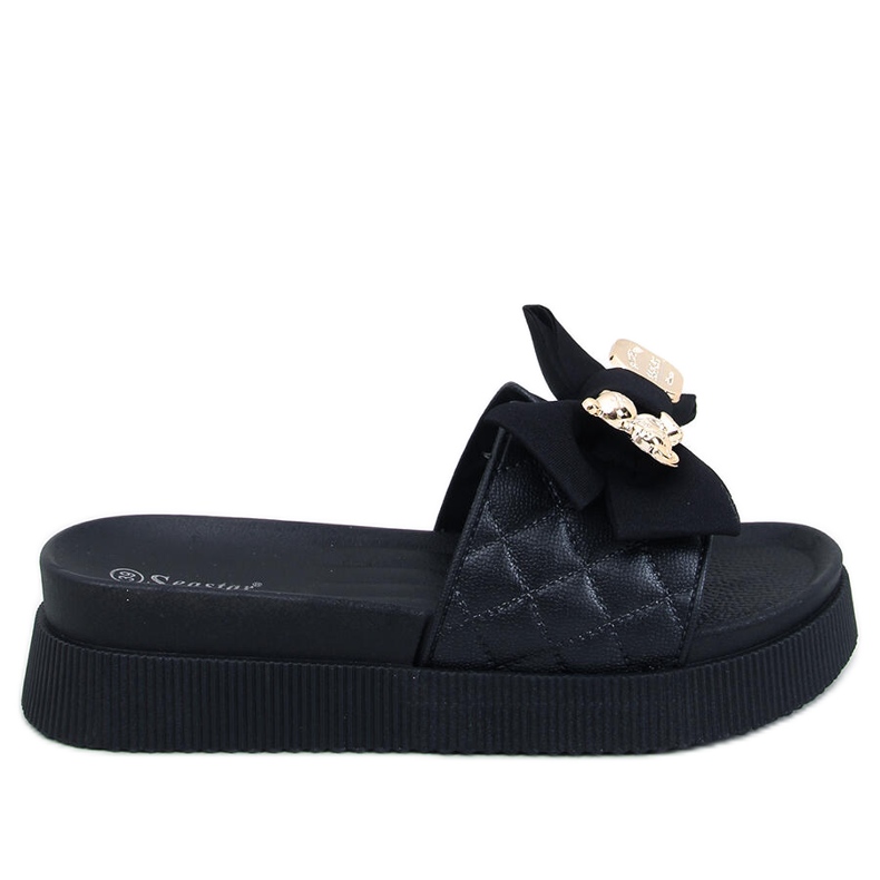 Brandis nallebjörnsflip flops i svart guld