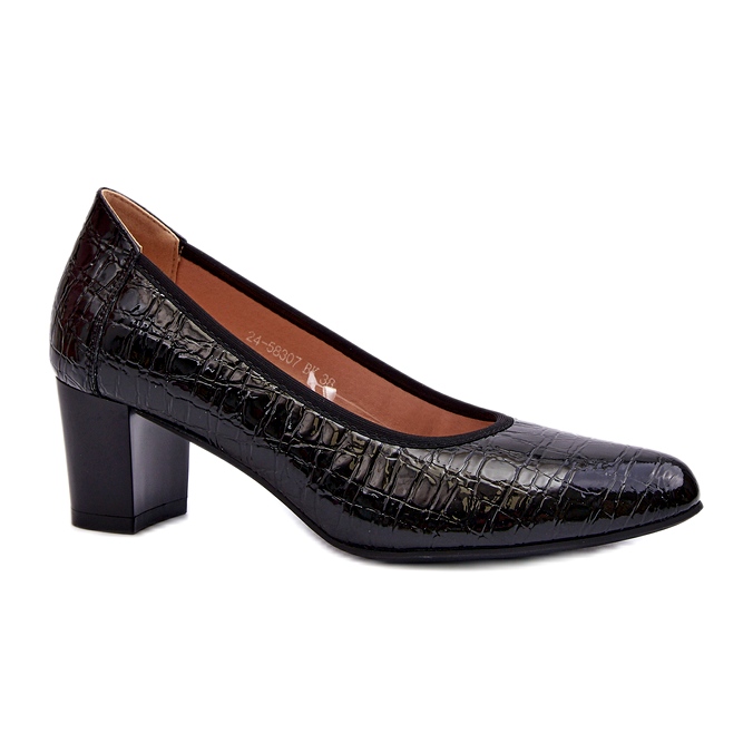 Vinceza Lackläderpumpar med svart prägling