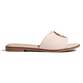 Goodin Eleganta beige flipflops för kvinnor