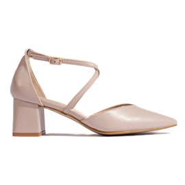 Goodin Mörkbeige spetsiga damsandaler