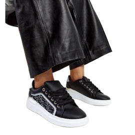 Svarta platåsneakers med Fekete glitter