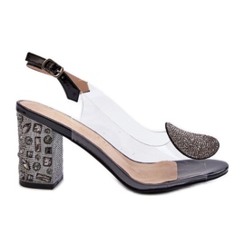 S.Barski Genomskinliga sandaler på hög klack Svart D&amp;A MR38-812