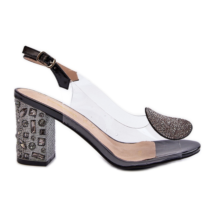 S.Barski Genomskinliga sandaler på hög klack Svart D&amp;A MR38-812