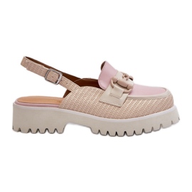 S.Barski Plattklackade damsandaler med dekoration Beige D&amp;A MR38-656