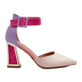 Mocka Pumps på en högklackad flerfärgad Lodho mångfärgad