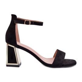 Svarta Pholia mockasandaler på hög klack