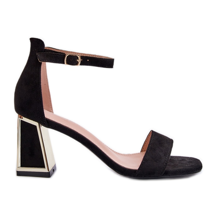 Svarta Pholia mockasandaler på hög klack