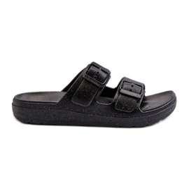 Damflipflops med glitter, Svart Brianella