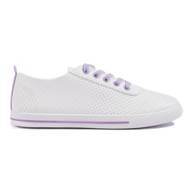 Openwork sneakers för kvinnor vit