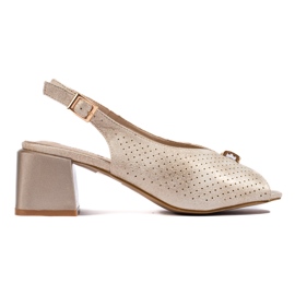 Goodin Eleganta guldiga högklackade sandaler gyllene