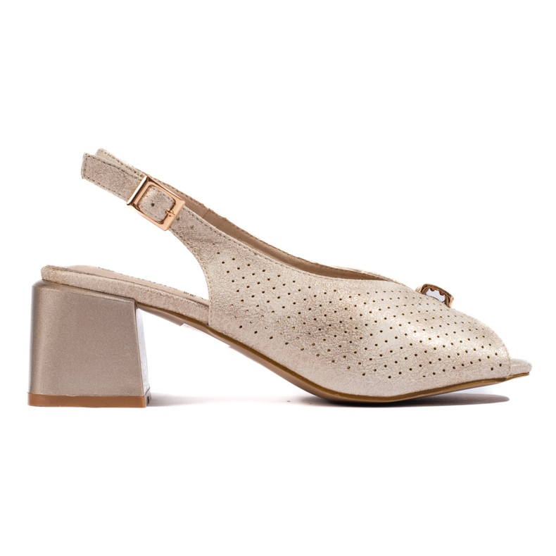 Goodin Eleganta guldiga högklackade sandaler gyllene