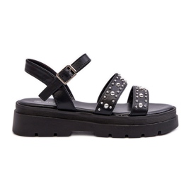 Dam dekorerade sandaler Eco Läder Svart Arcida
