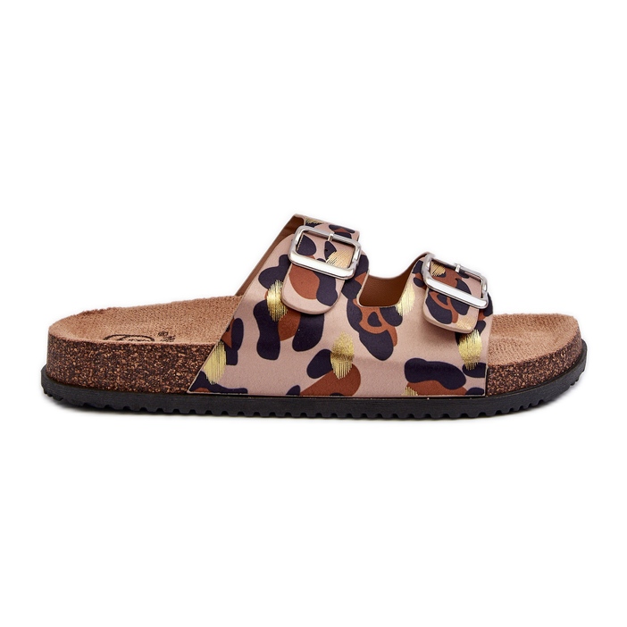 Beige och bruna flip-flops för kvinnor med spännen Oliena