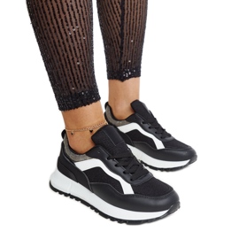 Svarta platåsneakers med Evelia glitter