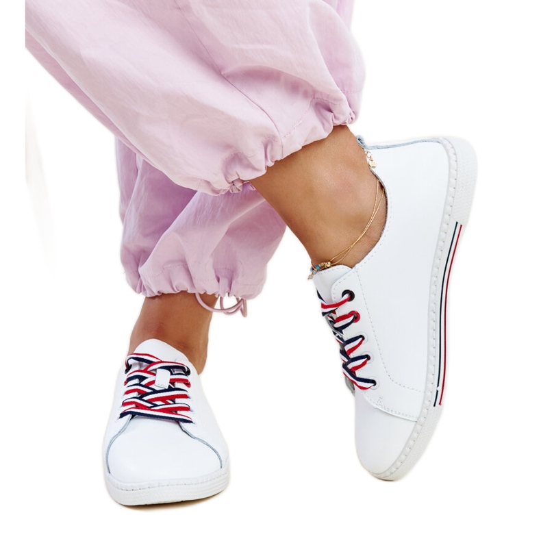 Vinceza vita läder sneakers