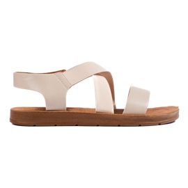 Beige slip-on sandaler för kvinnor