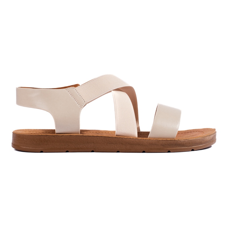 Beige slip-on sandaler för kvinnor