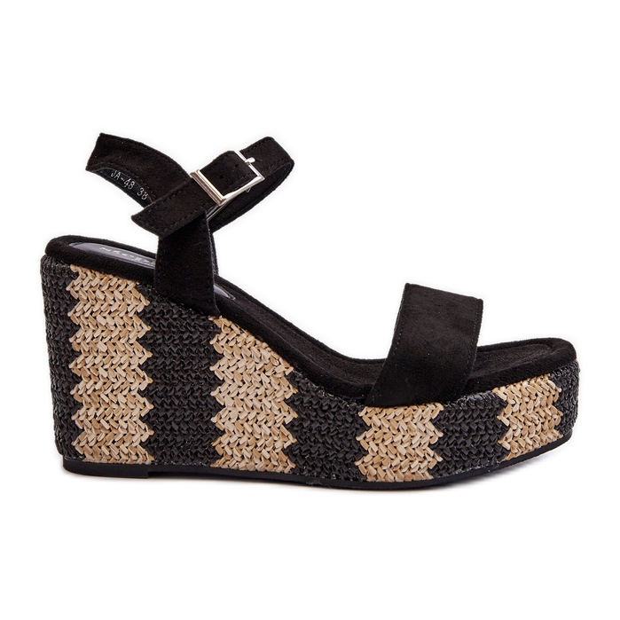 Damsandaler med fläta, svart Reviala