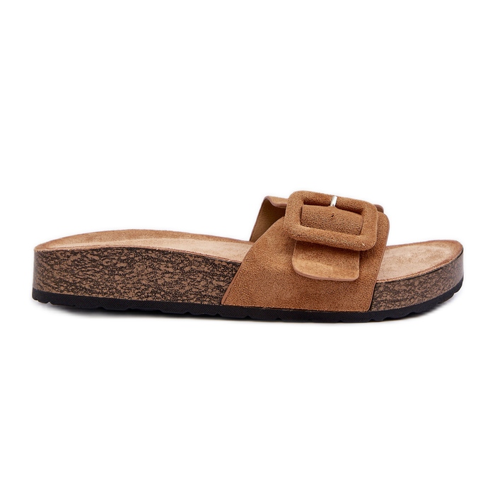 Ekomocka för damer Camel Laeltia flip-flops med spänne brun