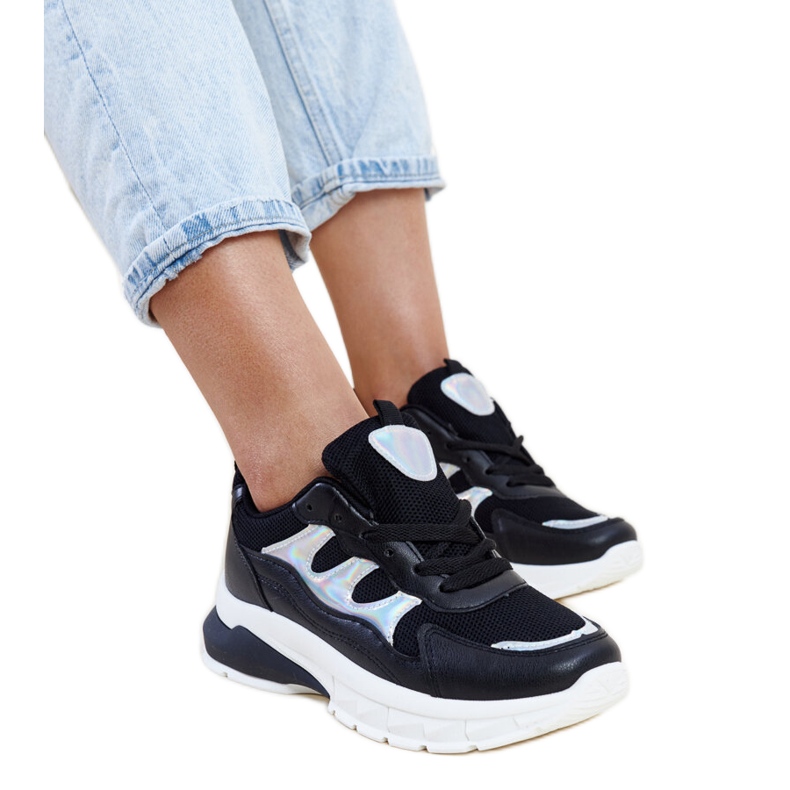 Svarta sneakers med tjock Mateasula