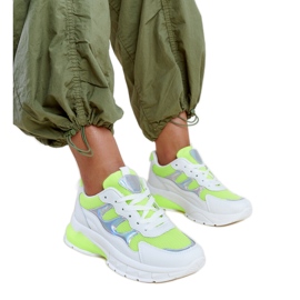 Vita och gröna sneakers med tjock Mateasula