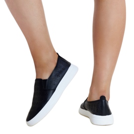 Svarta Hilal slip-on sneakers