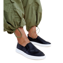 Svarta genombrutna slip-on Dafina sneakers