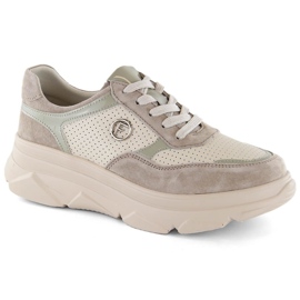 Beige sportskor i läder för dam Filippo DP6108/24 BE