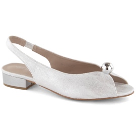 Lågklackade damsandaler i silver T.Sokolski 136 silver-