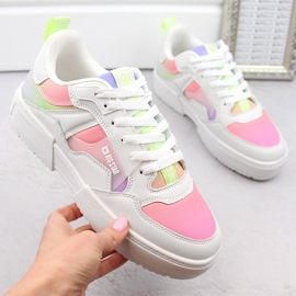 Flerfärgade plattformssportskor för kvinnor Big Star NN274359 vit