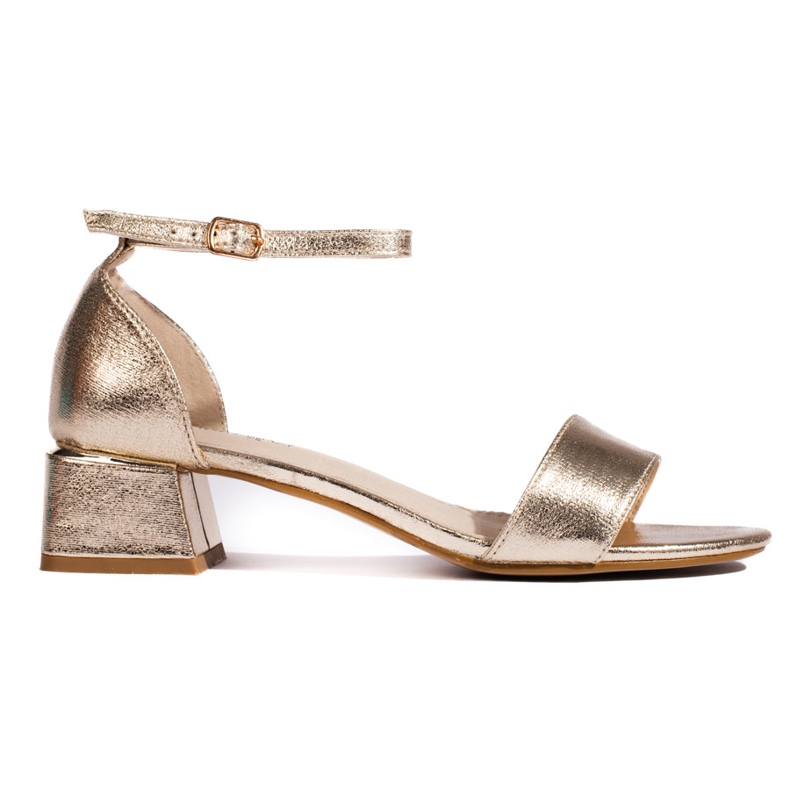 Goodin Högklackade damsandaler i guld gyllene