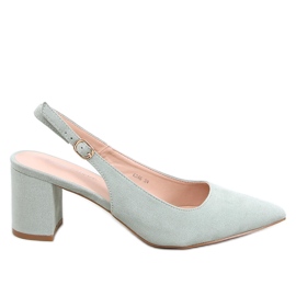 Soheil Green pumps med öppen häl grön