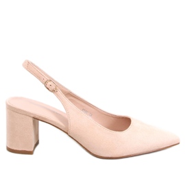 Soheil Nude pumps med öppen häl beige