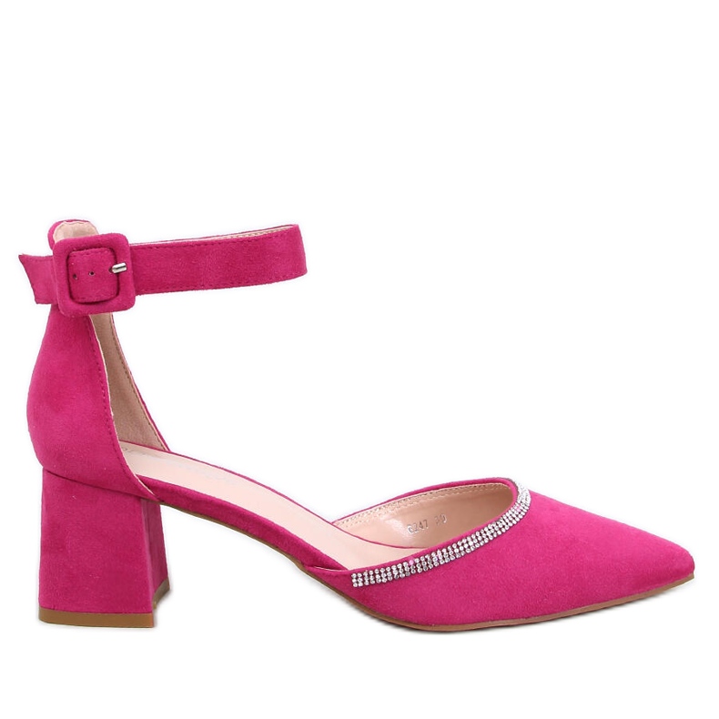 Bardini Fuchsia högklackade pumps med ankelrem rosa