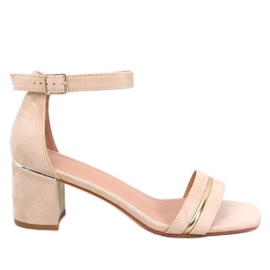 Marroc Beige sandaler med låg klack