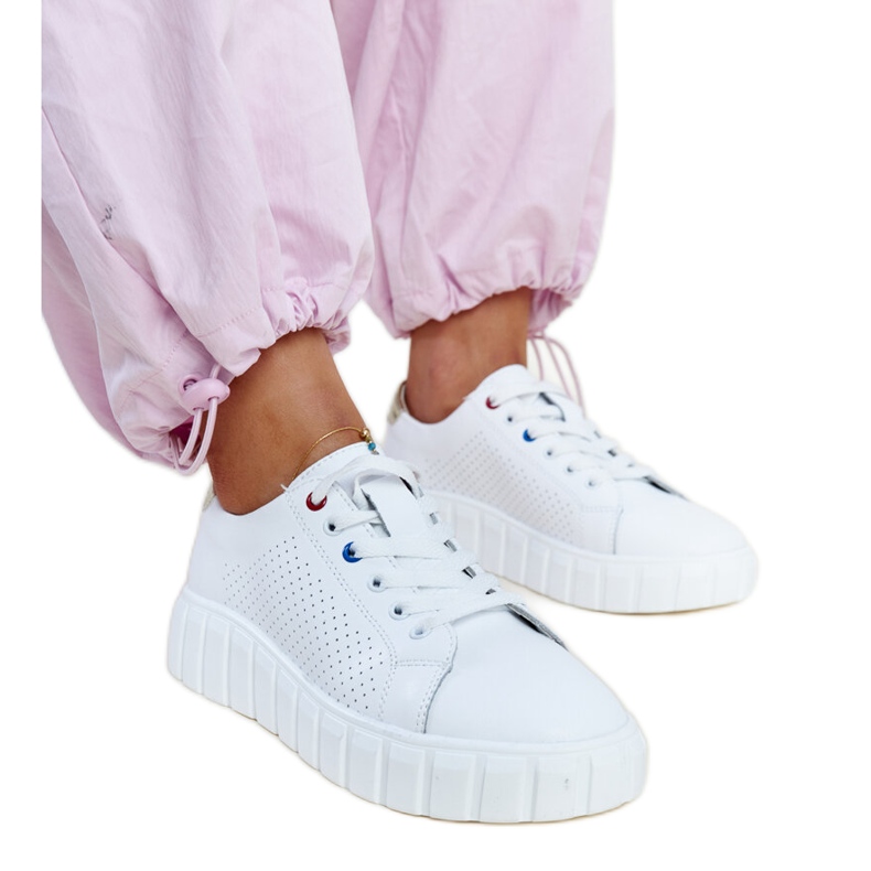 Zvonka vita läder sneakers