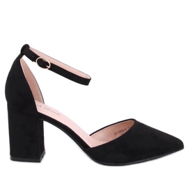 Pozzi Black pumps med ankelband svart