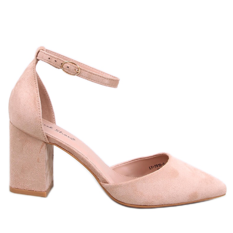 Pozzi Beige pumps med ankelband